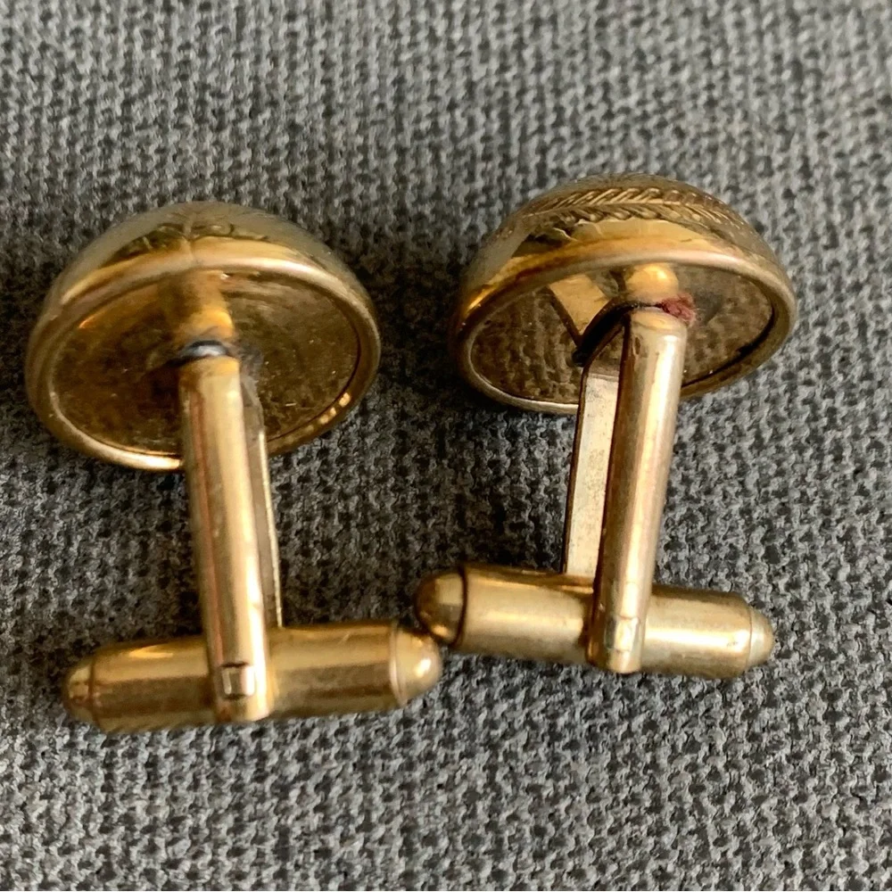 Baseball Gold Tone Cuff Links